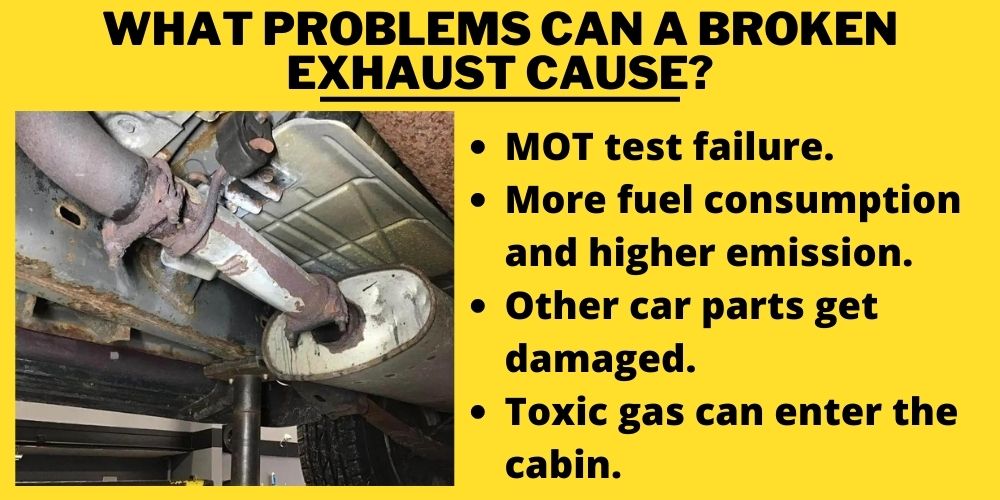 What problems can a broken exhaust cause?